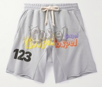 Gospel gerade geschnittene Shorts aus Baumwoll-Jersey mit Kordelzugbund und Logoprint