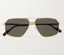 Goldfarbene Pilotenbrille aus Titan