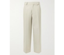 Eternal gerade geschnittene Hose aus Twill aus einer Schurwoll-Baumwollmischung