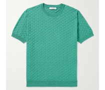 T-Shirt aus Jacquard-Strick aus Baumwolle