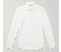 Hemd aus gebürstetem Baumwoll-Twill mit Button-Down-Kragen