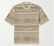 T-Shirt aus Jacquard-Strick aus Baumwolle