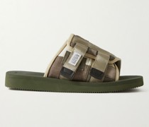 KAW-VS Sandalen aus Veloursleder mit Webband