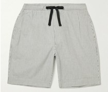 Phil Straight-Leg Striped Cotton-Seersucker Drawstring Shorts