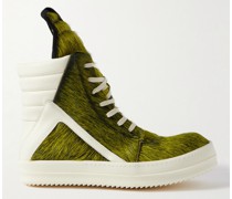 Geobasket High-Top-Sneakers aus Kalbshaar und Leder