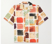 Gioia Hemd aus bedrucktem Baumwoll-Seersucker mit wandelbarem Kragen