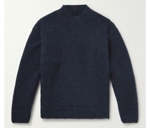 Pullover aus einer Alpakawollmischung mit Intarsienlogomotiv