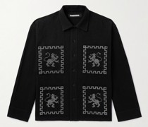 Jacke aus einer Baumwoll-Leinenmischung mit Stickereien