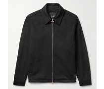 Leather-Trimmed Cashmere Blouson Jacket