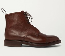 + George Cleverley Cap-Toe Schnürstiefel aus genarbtem Leder