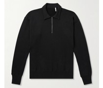 Pullover aus Suvin-Baumwoll-Jersey mit kurzem Reißverschluss