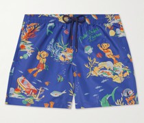 Traveler gerade geschnittene mittellange Badeshorts mit Print
