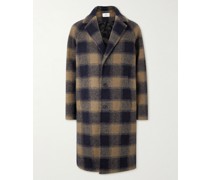 Checked Wool-Blend Felt Coat