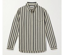 Hemd aus gestreiftem Flammgarn-Oxford aus Baumwolle mit Button-Down-Kragen
