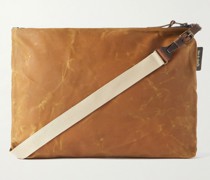 Baston2 Umhängetasche aus Baumwoll-Canvas mit Lederbesatz