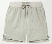 License To Train schmal geschnittene Shorts aus recyceltem Stretch-Piqué mit Kordelzugbund
