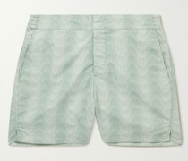 Slim-Fit Mid-Length Printed Swim Shorts