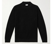 Schmal geschnittener Pullover aus Baumwolle in Rippstrick mit Stehkragen