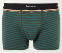 Lange gestreifte Retropants aus Stretch-Baumwolle