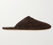 Knighton Slippers aus Veloursleder mit Lederbesatz