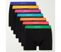Set aus sieben Retropants aus Stretch-Baumwolle mit Streifen