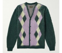 Cardigan aus einer Mohairmischung mit Argyle-Muster