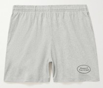 Classic gerade geschnittene Shorts aus Baumwoll-Jersey mit Logoprint