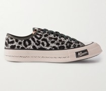 Skagway Sneakers aus Cord mit Lederbesatz und Leopardenprint