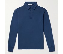 Pullover mit Polokragen aus Supima®-Baumwoll-Jersey in Stückfärbung