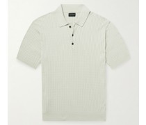 Cable-Knit Cotton-Blend Polo Shirt