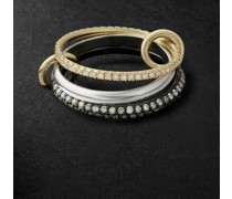 Scorpio Ring aus Gold und Silber mit Diamanten