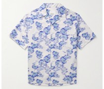 Lazlo Hemd aus bedrucktem Baumwoll-Voile mit Reverskragen
