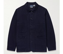 Jacke aus Baumwolle in Sashiko-Optik und Indigo-Färbung