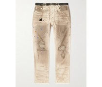 Hollywood BLV 5001 gerade geschnittene Jeans mit Farbklecksen in Distressed-Optik