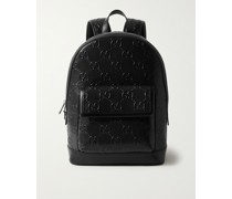Logo-Embossed Perforated Leather Backpack