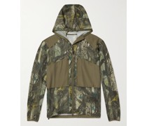 Jacke aus Shell und Mesh mit Camouflage-Print