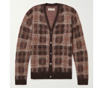 Checked Mohair-Blend Cardigan