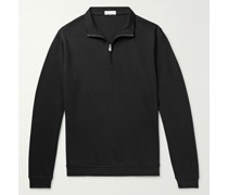Crown Sweatshirt aus einer Baumwoll-Modalmischung mit kurzem Reißverschluss