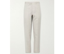 Herringbone Cotton and Linen-Blend Suit Trousers