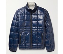 Wendbare, gesteppte Kapuzenjacke aus wattiertem, glänzendem Nylon und Shell