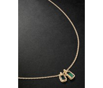 Anhängerkette aus recyceltem Gold mit Turmalin und Indigolith