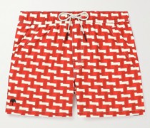 Gerade geschnittene kurze Badeshorts mit Print