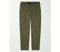 Schmal zulaufende Hose aus Baumwoll-Twill mit Kordelzugbund