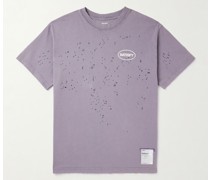 T-Shirt aus MothTech™-Jersey aus Baumwolle mit Logoprint in Distressed-Optik