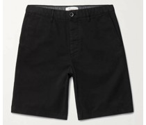 Bermudashorts aus Baumwoll-Twill in Stückfärbung