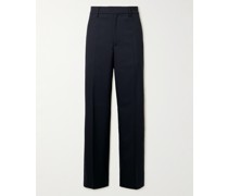 Delfo gerade geschnittene Hose aus Flanell aus einer Wollmischung