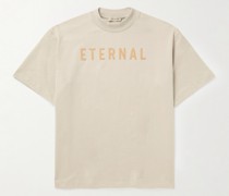 T-Shirt aus Baumwoll-Jersey mit Logoflockdruck