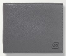 Aufklappbares Portemonnaie aus vollnarbigem Leder mit Logoapplikation