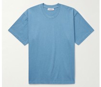 T-Shirt aus Baumwoll-Jersey mit Stickerei in Stückfärbung
