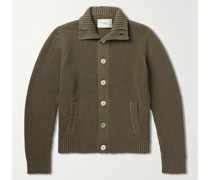 Cardigan aus Baumwolle in Rippstrick